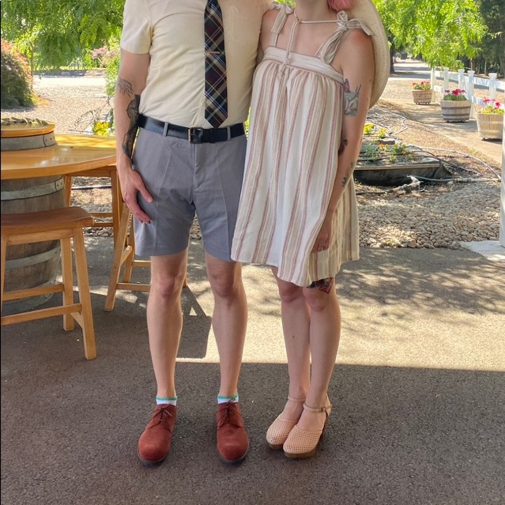 Embroidered linen sun dress